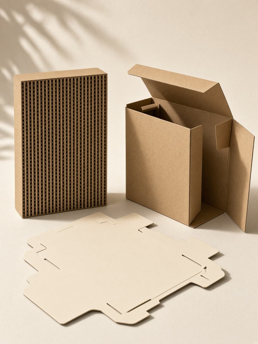 Corrugated flute and kraft carton structure